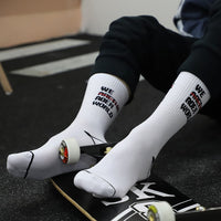 1 Pair Fashion Men Skateboard Socks Hip-hop Cotton Sox Breathable Meias Calcetines Letter Harajuku Cool Unisex Socks