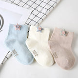 AiKway 3 pairs/lot Children's Socks Boys Girls Newborn Fashion Cartoon Baby Socks Infant Candy Color Cotton Socks For Baby Gifts