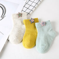 AiKway 3 pairs/lot Children's Socks Boys Girls Newborn Fashion Cartoon Baby Socks Infant Candy Color Cotton Socks For Baby Gifts