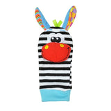 Newborn Baby Hand Strap Wrist Bell Foot Sock Rattles Animal Rattles Soft Toy for Infant Children