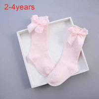 Winter Autumn baby girl socks meias infantil Knee High Bows Princess Socks Winter Baby Socks Long Tube Vertical Striped sokken