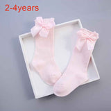 Winter Autumn baby girl socks meias infantil Knee High Bows Princess Socks Winter Baby Socks Long Tube Vertical Striped sokken