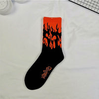 Korean style fashion Harajuku street hip hop socks unisex fun men's socks happy skateboard flame ladies socks