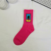 Korean style fashion Harajuku street hip hop socks unisex fun men's socks happy skateboard flame ladies socks