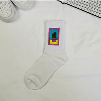 Korean style fashion Harajuku street hip hop socks unisex fun men's socks happy skateboard flame ladies socks