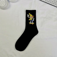 Korean style fashion Harajuku street hip hop socks unisex fun men's socks happy skateboard flame ladies socks