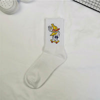 Korean style fashion Harajuku street hip hop socks unisex fun men's socks happy skateboard flame ladies socks