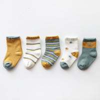 5Pairs/lot Infant Baby Socks Autumn Baby Socks for Girls Cotton Newborn Cartoon Boy Toddler Socks Baby Clothes Accessories