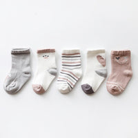 5Pairs/lot Infant Baby Socks Autumn Baby Socks for Girls Cotton Newborn Cartoon Boy Toddler Socks Baby Clothes Accessories