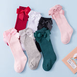 Cute Baby Girls Socks Knee High with Bow Baby Princess Socks for Girl Sweet Baby Socks Long Tube Kids Children BeBe Footwear