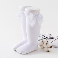 Cute Baby Girls Socks Knee High with Bow Baby Princess Socks for Girl Sweet Baby Socks Long Tube Kids Children BeBe Footwear