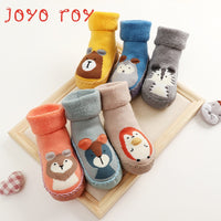 Joyo Roy Autumn Winter Cotton Leather Bottom Terry Thickening Non Slip Floor Toddler Baby Shoes Socks For Kids