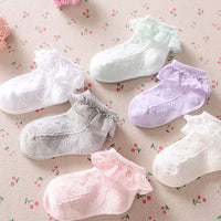 Baby Girls Eyelet Lace Flower Ankle Short Socks Newborn Infant Toddlers Cotton