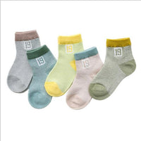 0-3Y 5 Pairs Pack Wholesale newborn infant socks summer digital color matching baby socks