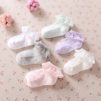 Summer Toddler Baby Girls Cotton Lace Ruffle Frilly Ankle Socks Princess Anti Slip Tutu Socks