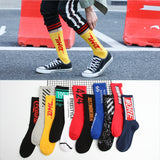 1 Pair Fashion Men Skateboard Socks Hip-hop Cotton Sox Breathable Meias Calcetines Letter Harajuku Cool Unisex Socks