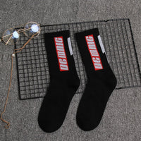 1 Pair Fashion Men Skateboard Socks Hip-hop Cotton Sox Breathable Meias Calcetines Letter Harajuku Cool Unisex Socks