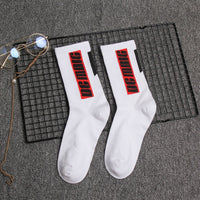 1 Pair Fashion Men Skateboard Socks Hip-hop Cotton Sox Breathable Meias Calcetines Letter Harajuku Cool Unisex Socks